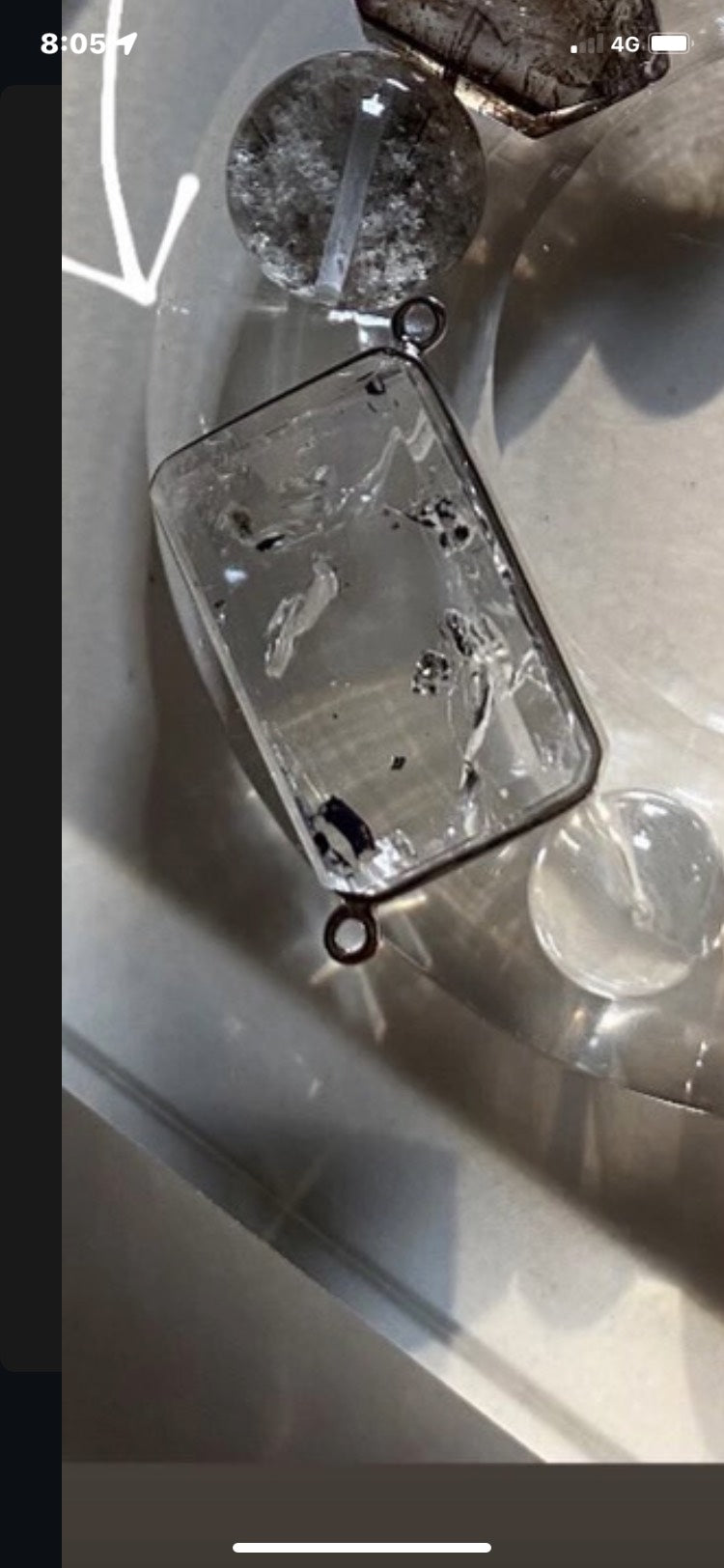 閃靈鑽水膽流沙晶中晶|純銀訂製款|獨一無二的靈性珍寶